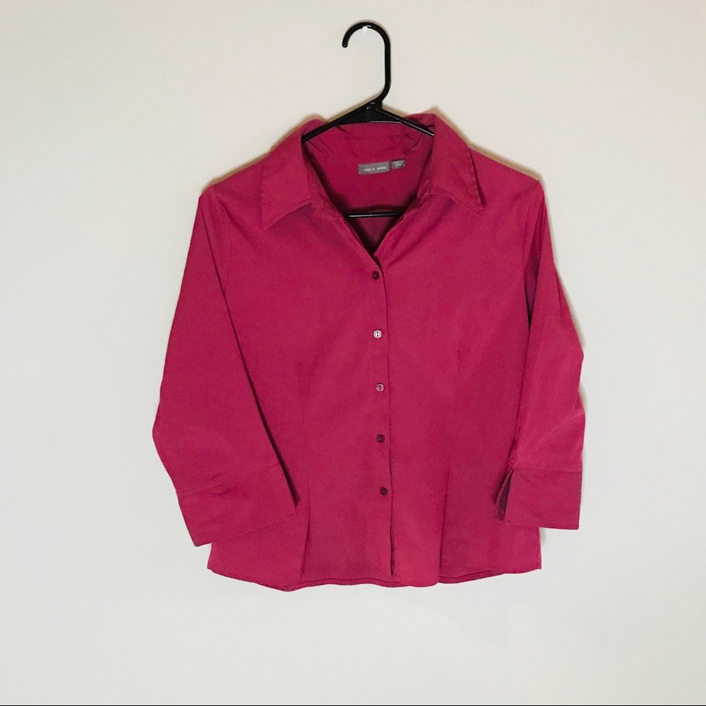 Woman Red Button Up.  Size PM